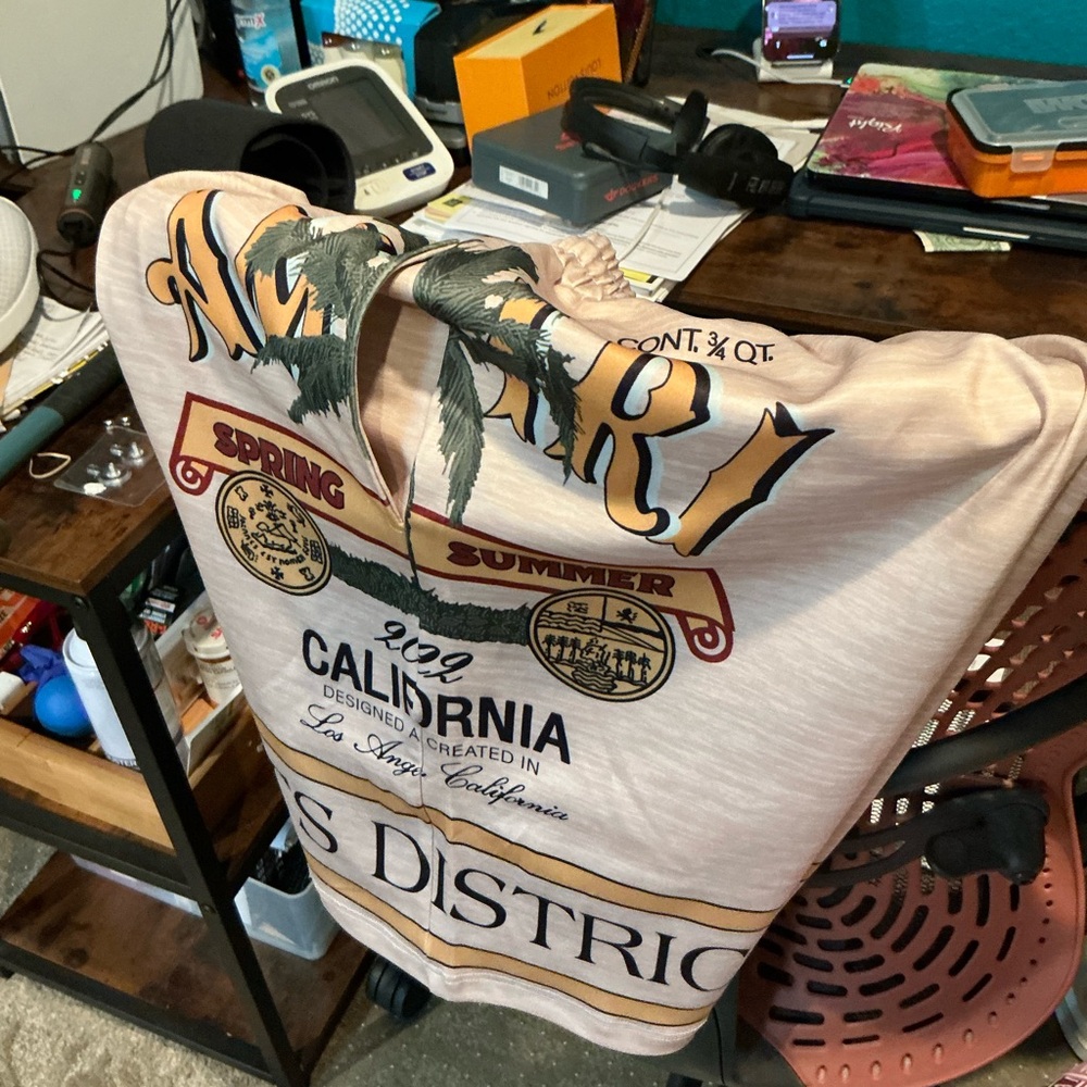 AMIRI Beige California Palm Tee - Picture 8 of 9
